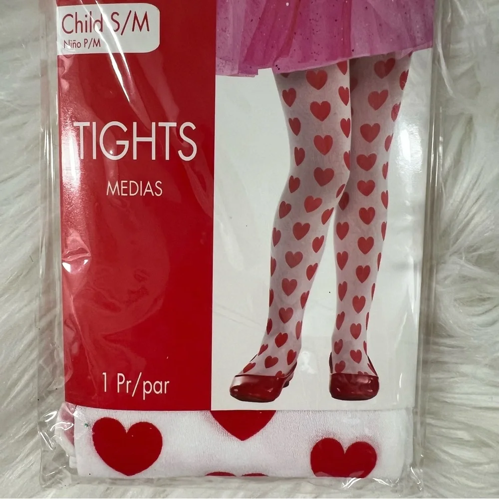 Heart print child tights NEW valentine’s Day Halloween costume queen of hearts